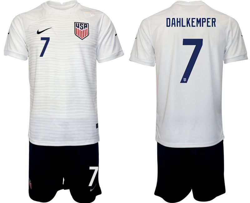 Men 2022 World Cup National Team United States home white #7 Soccer Jersey